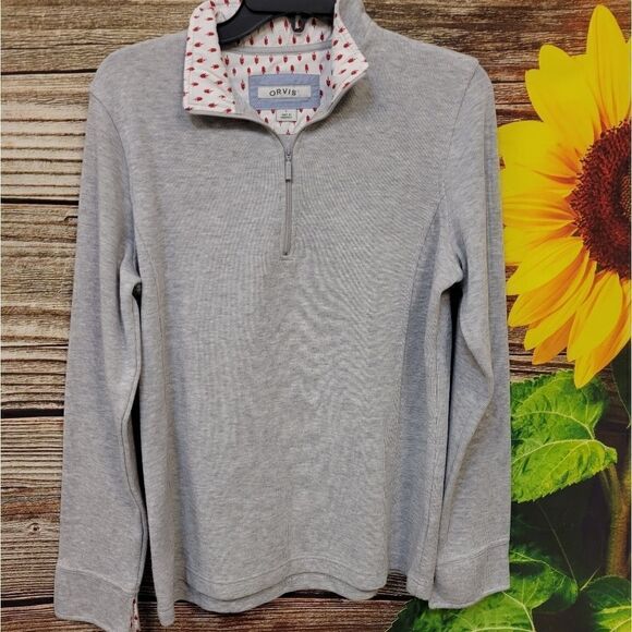 Orvis Women's Long Sleeve Pullover Shirt Size Large, gray Pre-owned - Picture 1 of 7